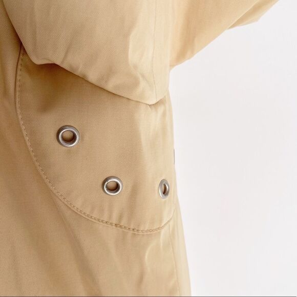 Michael Michael Kors Women’s Tan Full Button Trench Coat Size Large/XL Petite - Picture 5 of 15